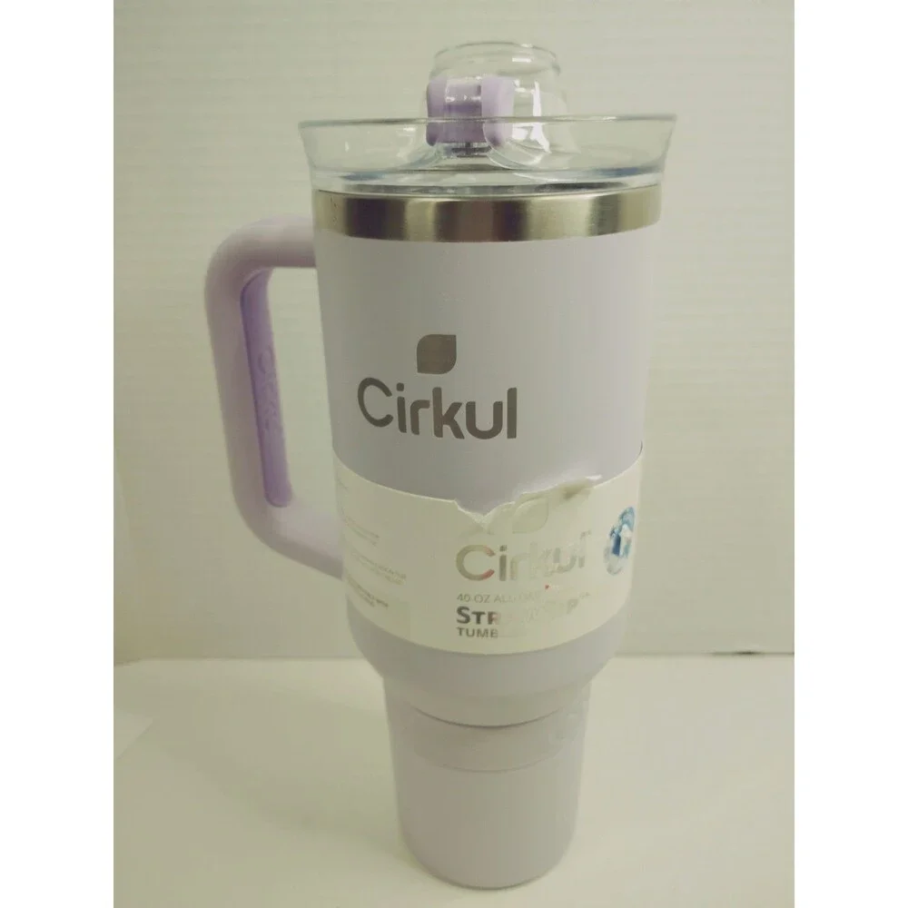 Cirkul 40 oz Purple Insulated Stainless Steel Tumbler w/ Handle & Screw-On Lid